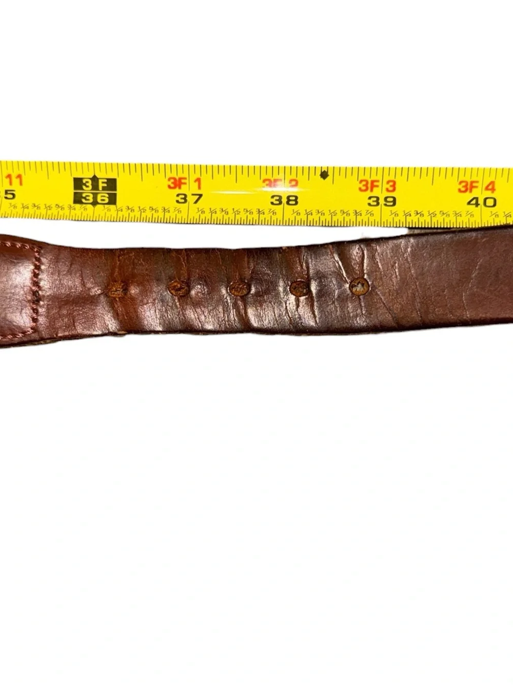 Vintage J Press Men's Navy Flag Leather Woven Belt with Brown Leather Accents 38